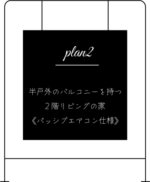 半戸外のバルコニーを持つ2階リビングの家＜パッシブエアコン仕様＞